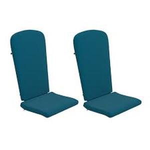 lot 47 image: Flash Furniture Charlestown Set of 2 All Weather IndoorOutdoor High Back Adirondack Chair Cushions, Patio Furniture Replacement Cushions-teal