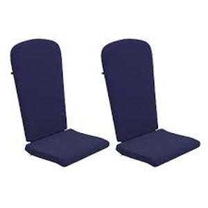 lot 48 image: Flash Furniture Charlestown Set of 2 All Weather IndoorOutdoor High Back Adirondack Chair Cushions, Patio Furniture Replacement Cushions-blue