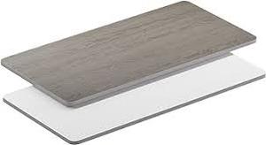 lot 56 image: Flash Furniture 30 x 60 Rectangular Table Top with Reversible Laminate Top-whitegray
