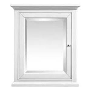 lot 59 image: HDC Windlowe 24 in. W x 28 in. H Rectangular Wood Framed Wall Bathroom Vanity Mirror in White finish