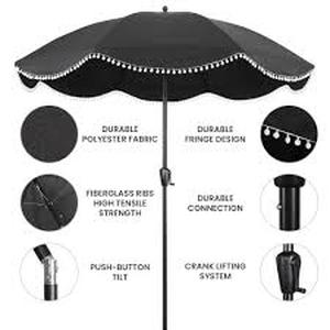 lot 67 image: Sun-Ray 8.85-ft Aluminum Black Market Patio Umbrella