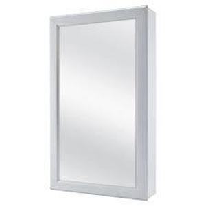 lot 77 image: Glacier Bay 15.25 in. W x 26 in. H Rectangular Framed Surface-Mount Bathroom Medicine Cabinet with Mirror in White