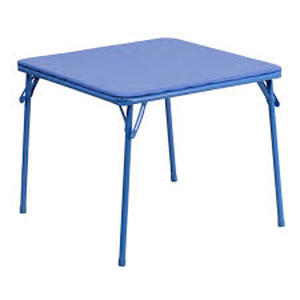 lot 78 image: Flash Furniture Contemporary Blue Square Kids Folding Table - Multipurpose Activity Table for Eating and Activities