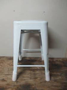 lot 90 image: Flash Furniture Kai Pale BlueOff White 24-in H Counter height Stackable Metal Backless Bar Stool