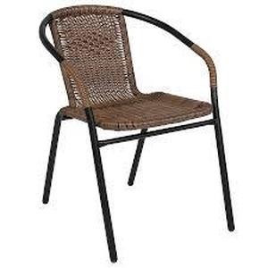 lot 9D image: Flash Furniture Lila ContemporaryModern Dining Arm Chair (Metal Frame)-Brown