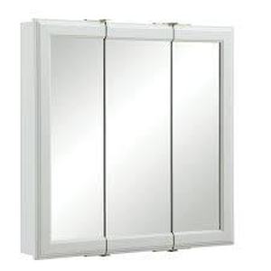 lot 92 image: HDC 24 in. W x 24 in. H Rectangular Medicine Cabinet with Mirror-White