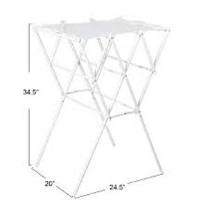 lot 115 image: Household Essentials White 34.5 in. 24.5 in. x 20 in. Metal Free Standing Expandable Drying Rack