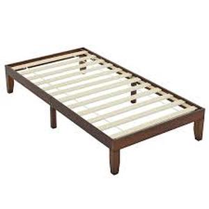lot 120 image: Ktaxon 12 Deluxe Wood Platform Bed Frame, Twin Bed Frame, Mattress Foundation, Antique Espresso Finish