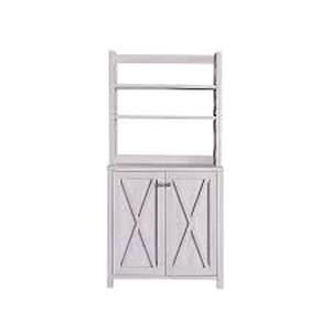 lot 121 image: Furniture of America Schuetz Wood Multi-Storage Baker Rack in White Oak