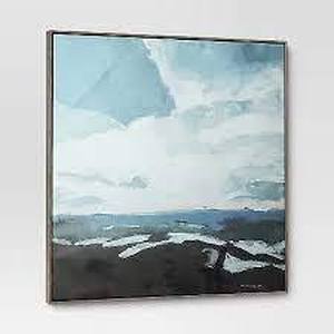 lot 123 image: 36 x 36 Blue Sky Landscape Framed Canvas - Threshold
