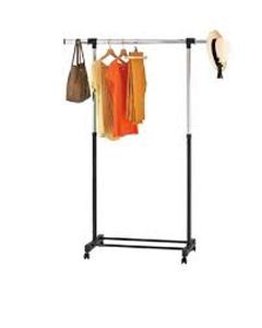 lot 126 image: Adjustable Single Rod Garment Rack Black - Room Essentials