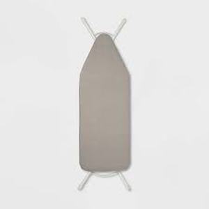 lot 128 image: Wide Ironing Board White Metal with Creamy Chai Cover - Room Essentials