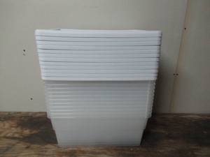 lot 150 image: Sterilite 16 Qt Storage Box, Stackable Bin with Lid, Plastic Container to Organize Shoes and Crafts on Closet Shelves, Clear with White Lid, 12-Pack