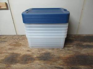 lot 151 image: Sterilite 12 Gallon Latch and Carry Storage Tote Box Container-6 Pack