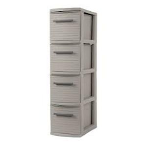 lot 165 image: 4 Drawer Skinny Tower Dark Gray - Brightroom