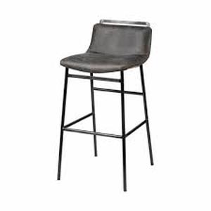 lot 190 image: Mercana Kavalan Ebony 28.25-in H Bar height Upholstered Metal Bar Stool with Back