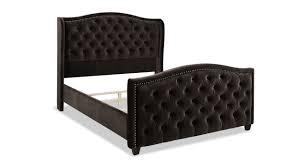 lot 204 image: Sophie Upholstered Bed Head Board-Dark Roast-Queen