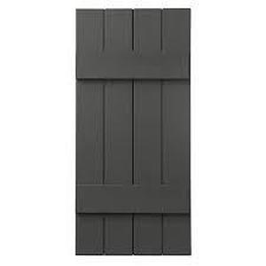 lot 206 image: Ply Gem 15 in. x 43 in. Polypropylene 4-Board Closed Board and Batten Shutters Pair in Spanish Moss