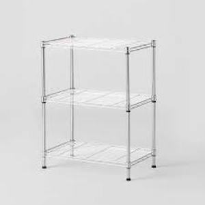 lot 238 image: 3 Tier Wire Shelving - Brightroom-Chrome