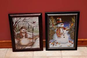 lot 336 image: Two Snowman Art Prints