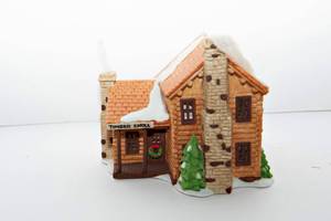 lot 373 image: Department 56 Timber Knoll Log Cabin Heritage Village Collection New England Village Series