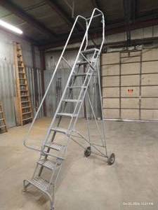 lot 61 image: Cotterman Rolling Metal Warehouse Stairs