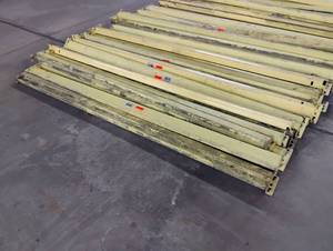 lot 161 image: (12) 8 Foot Heavy Duty Pallet Storage Rack Sides, Wood & Brackets