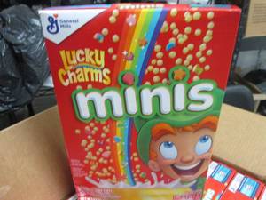 lot 72 image: 6- 10.5 oz Lucky Charms Minis...