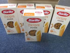 lot 75 image: 5- 8.8 oz Barilla Chickpea Penne Pa...