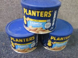 lot 89 image: 3- 8 oz Planters Salted Cashews...