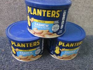 lot 90 image: 3- 8 oz Planters Salted Cashews...
