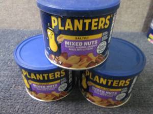lot 93 image: 3- 10.3 oz Planters Salted Mixed Nu...