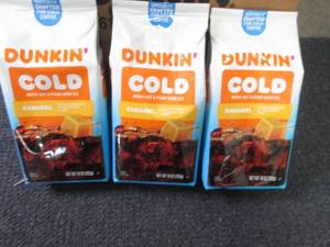 lot 141 image: 3- 10 oz Dunkin Cold Caramel...