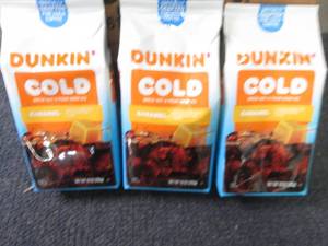 lot 142 image: 3- 10 oz Dunkin Cold Caramel...