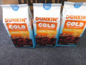 lot 150 image: 3- 10 oz Dunkin Cold Caramel...