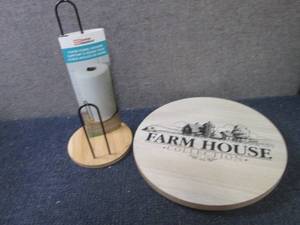 lot 418 image: Paper Towel Holder, Lazy Susan...