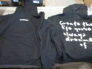 lot 465 image: 2 Unisex XL Gym Wolf Black Hooded S...