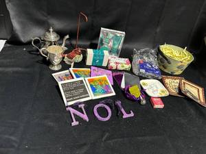 lot 8 image: Assortment of Home Decor and Gifts - Tea Set, Frames, and More