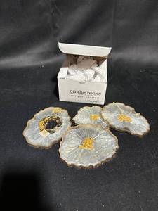 lot 9 image: Set of 4 Designer Coasters - On The Rocks, Naples, FL
