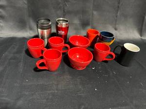lot 80 image: Mixed Assortment of Coffee Cups and Mugs - 10 Pieces
