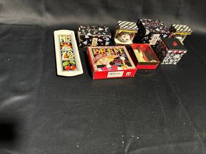 lot 95 image: Set of 6 Decorative Vintage Boxes and Tray - Unique Art Designs