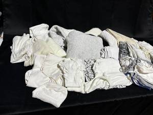lot 100 image: Assortment of White and Light-Colored Clothing Items - Various Styles
