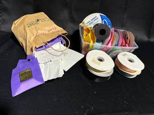 lot 101 image: Assortment of Craft Ribbons and Gift Bags - Variety of Colors