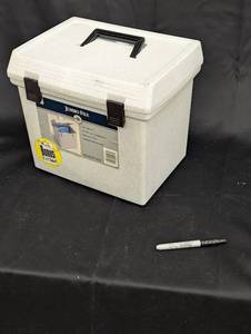 lot 191 image: Jumbo File Storage Box with Bonus Dividers - Vintage Office Organizer