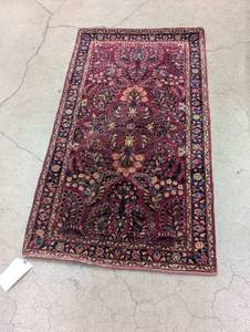 lot 195 image: Vintage Handwoven Persian Area Rug - Rich Floral Design