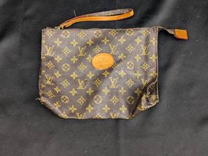 lot 210 image: Authentic Louis Vuitton Brown Monogram Cosmetic Pouch - Made in France