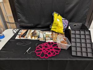 lot 231 image: Assorted Collection of Household Items - Including Organizer, Decorative Hanger, and Magazines