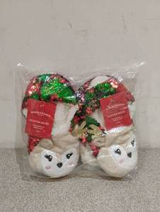 2 NEW PAIR OF WONDERSHOP REINDEER SLIPPERS