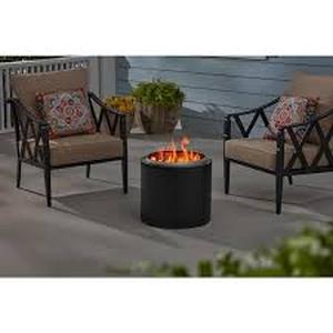 Hampton Bay 19 in. Outdoor Stainless Steel Wood Burning Black Matte Low Smoke Fire Pit  Customer Returns See Pictures