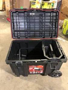 Husky 23 in. 50 Gal. Black Rolling Toolbox with Keyed Lock and Portable Hand Tool Tray Customer Returns See Pictures